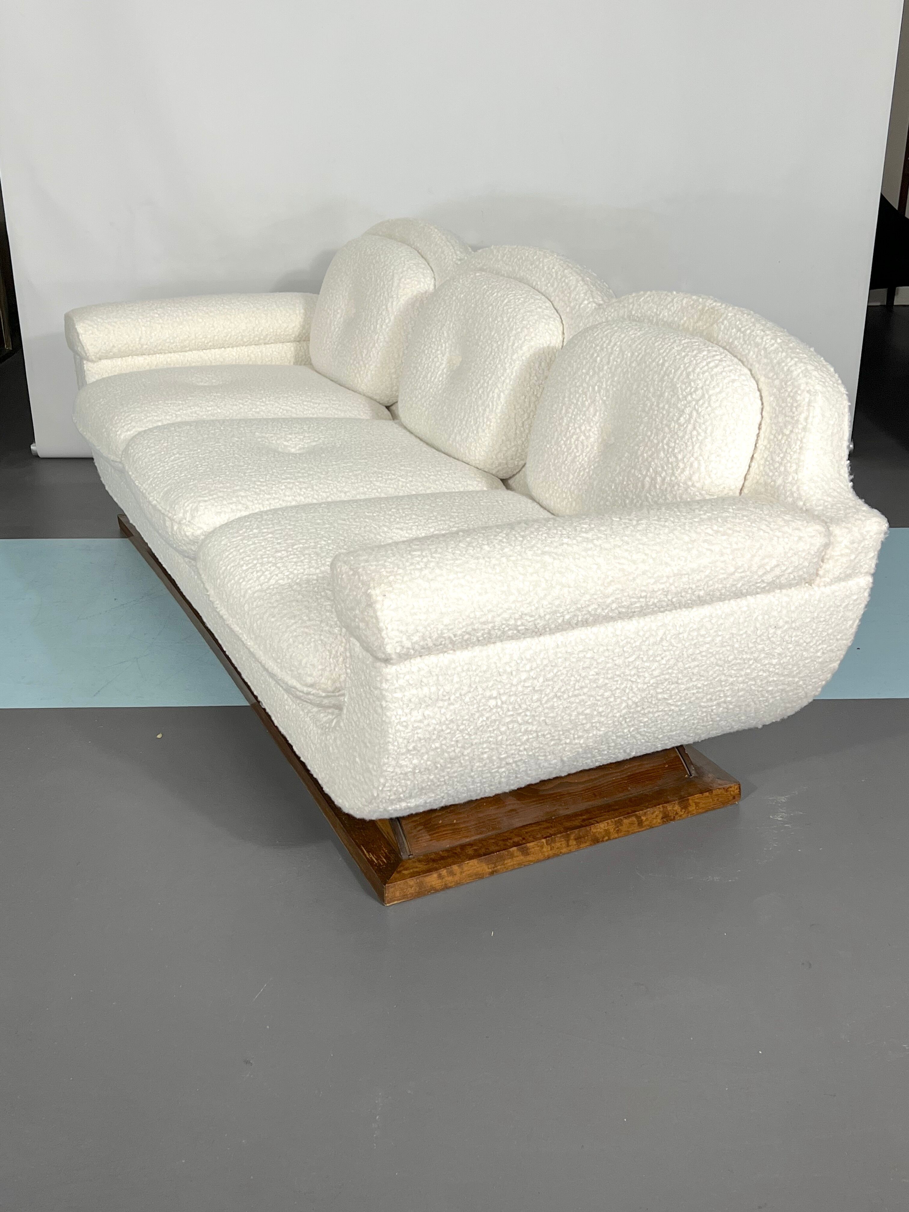 Mid-century White Art Deco sofa and armchair. Italy 1930s