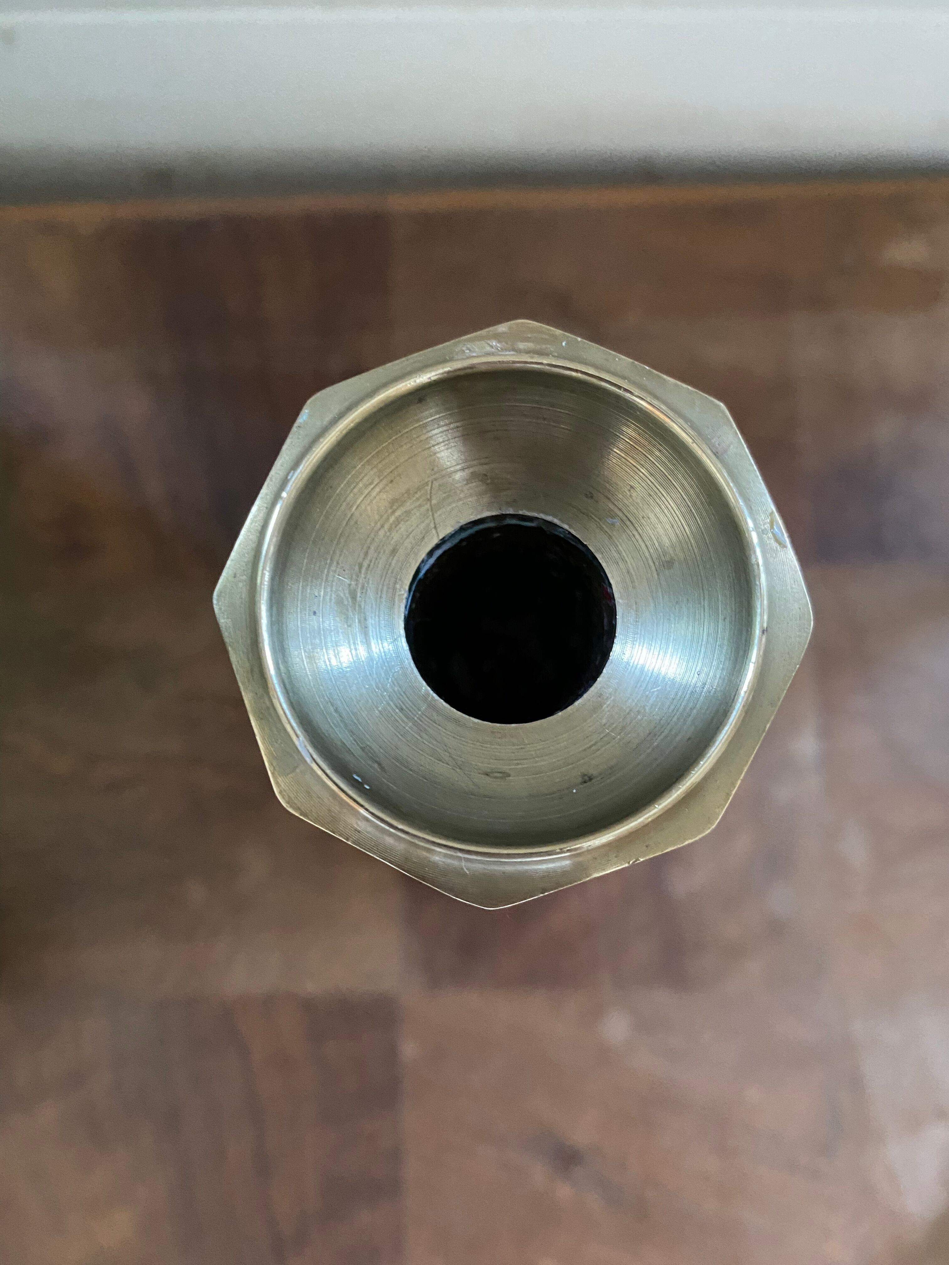 Antique brass candle holder