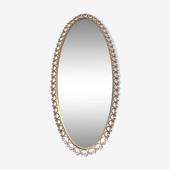 Miroir ovale fer doré