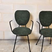 Paire de chaises avec accoudoirs  Jacques Hitier I Années 1950