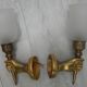 Paire appliques flambeau bronze dore