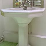 Vasque sur pied Lavabo Porcelaine Emaillée avec robinetterie Stella