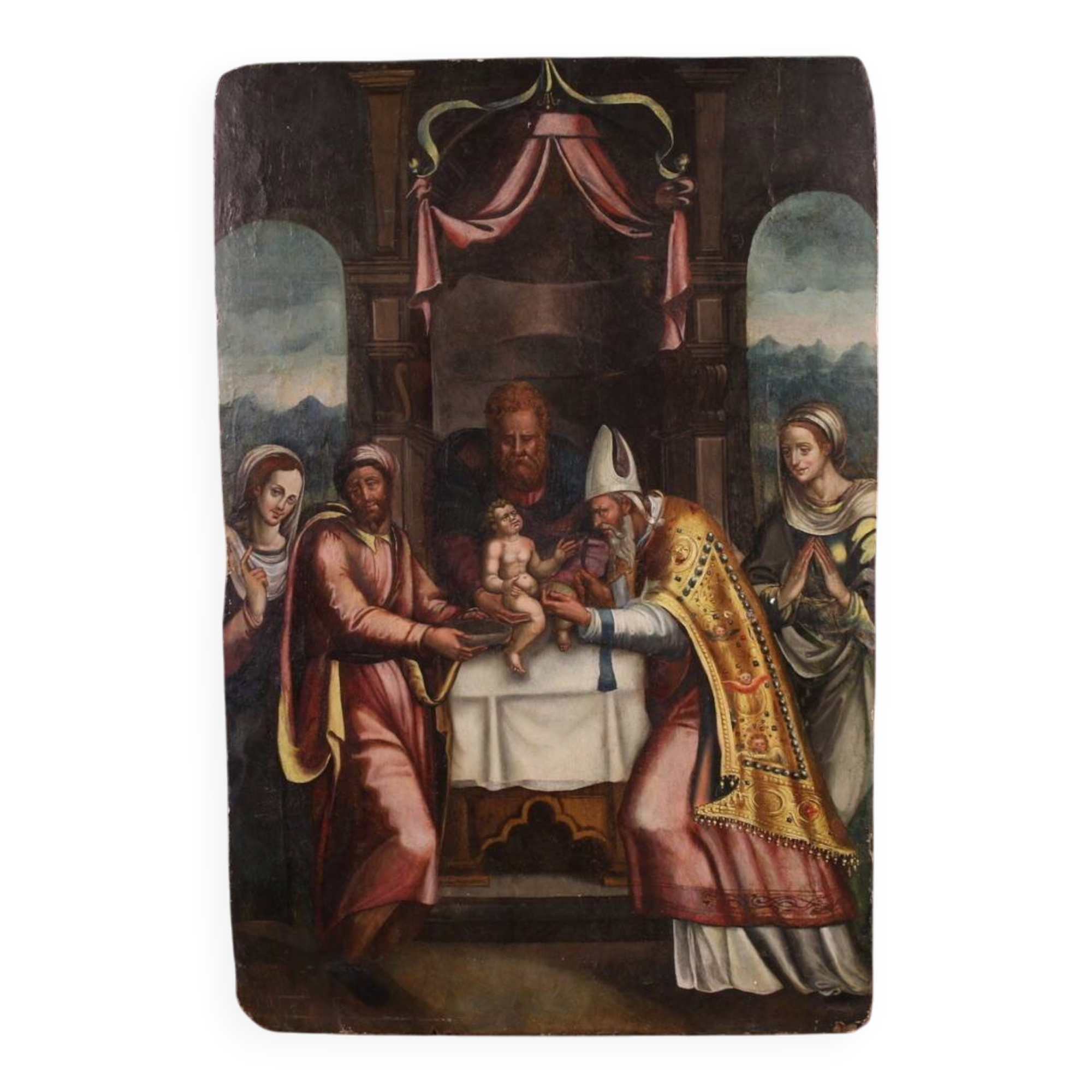 Grande peinture italienne sur panneau du XVIe siècle, La Circoncision de Jésus