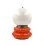 Space Age Orange Murano glass table lamp, AV Mazzega, 1970s