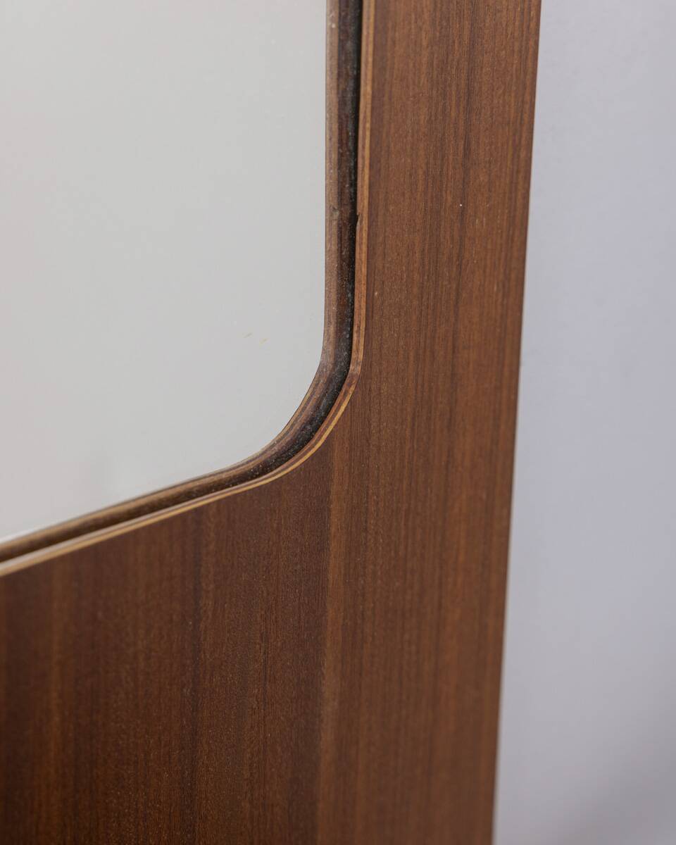 VINTAGE 1960S WALL MIRROR IN TEAK WITH DESIGN BY CAMPO E GRAFFI