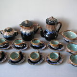 Old coffee set from 1960/70 in flamed sandstone cup saucer oval broc pitcher