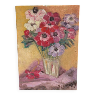 Anemones bouquet painting