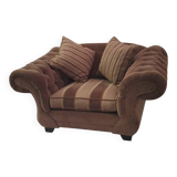 Large weighty love seat with the original matching cushions. Marked "Handmade in Holland"