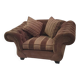 Large weighty love seat with the original matching cushions. Marked "Handmade in Holland"