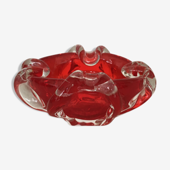 Cendrier Murano rouge