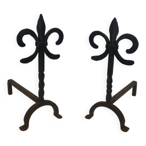 Paire de chenets en fer