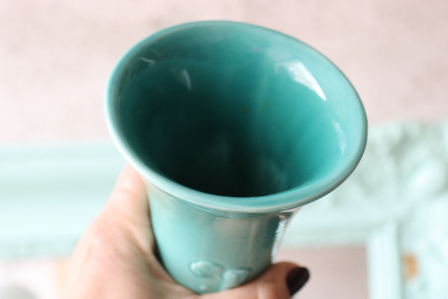 Naturalistic vase in glazed earthenware Utzschneider & Cie – Sarreguemines