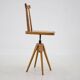 1970s  Beech Chair with Adjustable Height, Czechoslovakia