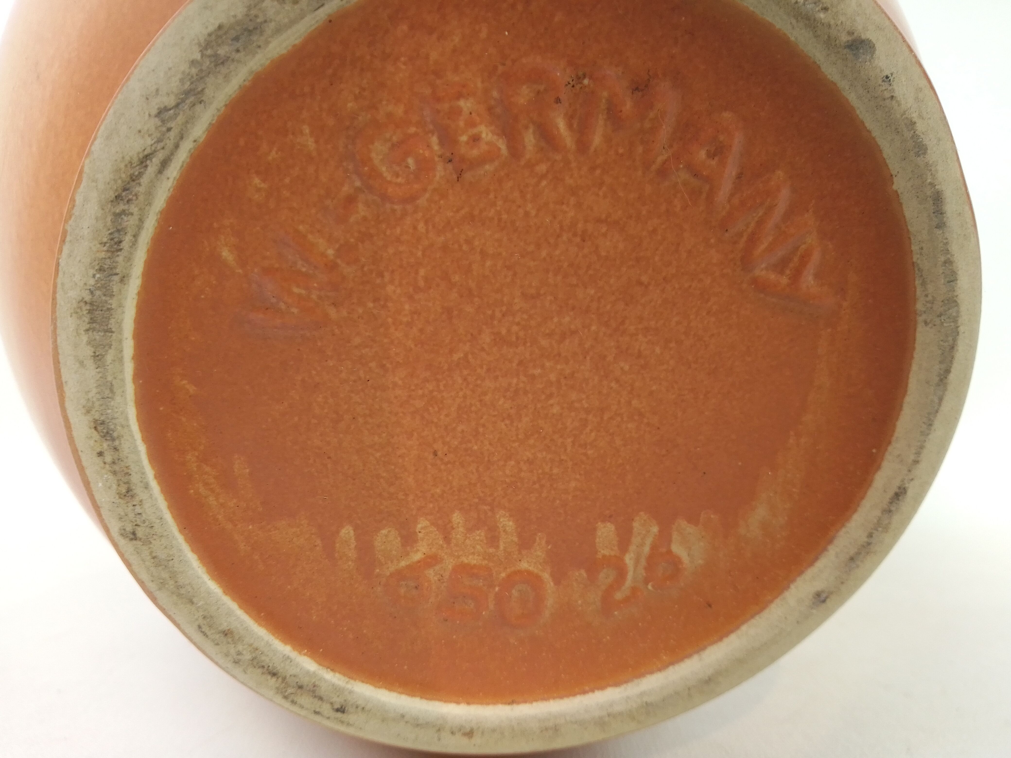 Brown inner orange-brown vase - W.Germany