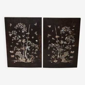 Pair of  indigenous wood panels