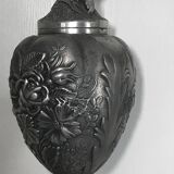 Ewer, Mauro Manetti art foundry, floral embossed decoration and bird's head handle