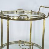 Mid-Century Modern Brass and Glass Bar Cart 1970s.