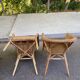 Rattan and woven wicker armchair in vintage bohemian style