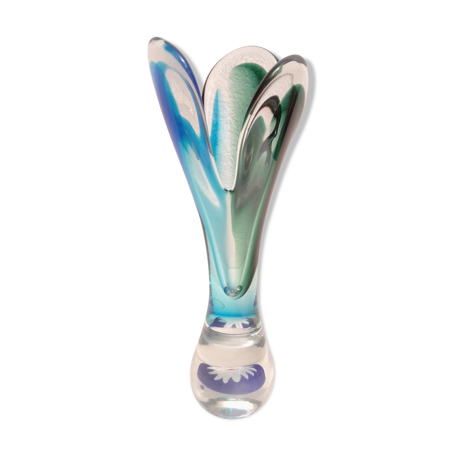 70's glass vase with inclusion