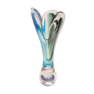 Vase en verre années 70's à inclusion