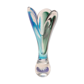 Vase en verre années 70's à inclusion