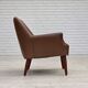 1970s, Danish armchair, artificial leather, teak wood legs.