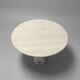 Table d’appoint haute avec pied en marbre et plateau en travertin