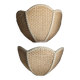 Pair of shell sconces in braided raffia