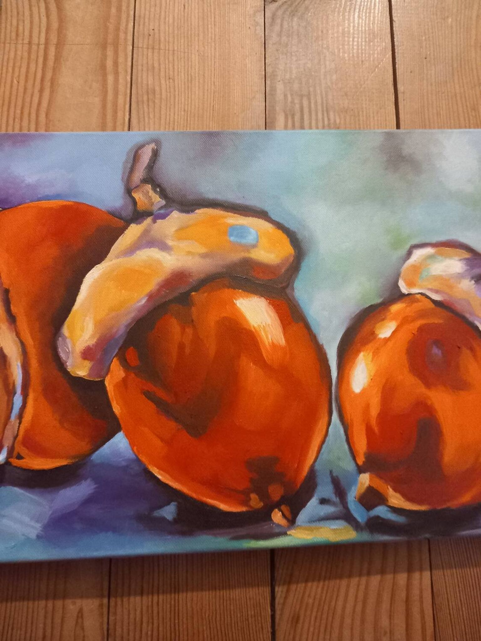 Tableau peint à l'huile " Les glands"