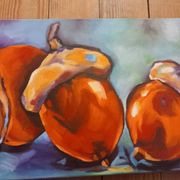 Tableau peint à l'huile " Les glands"