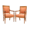 Paire de fauteuils en merisier