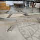 Rectangular chrome metal coffee table and 70s smoked glass
