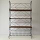 Free-standing shelf with a metal structure and 3 shelves, 1960s, Italy.