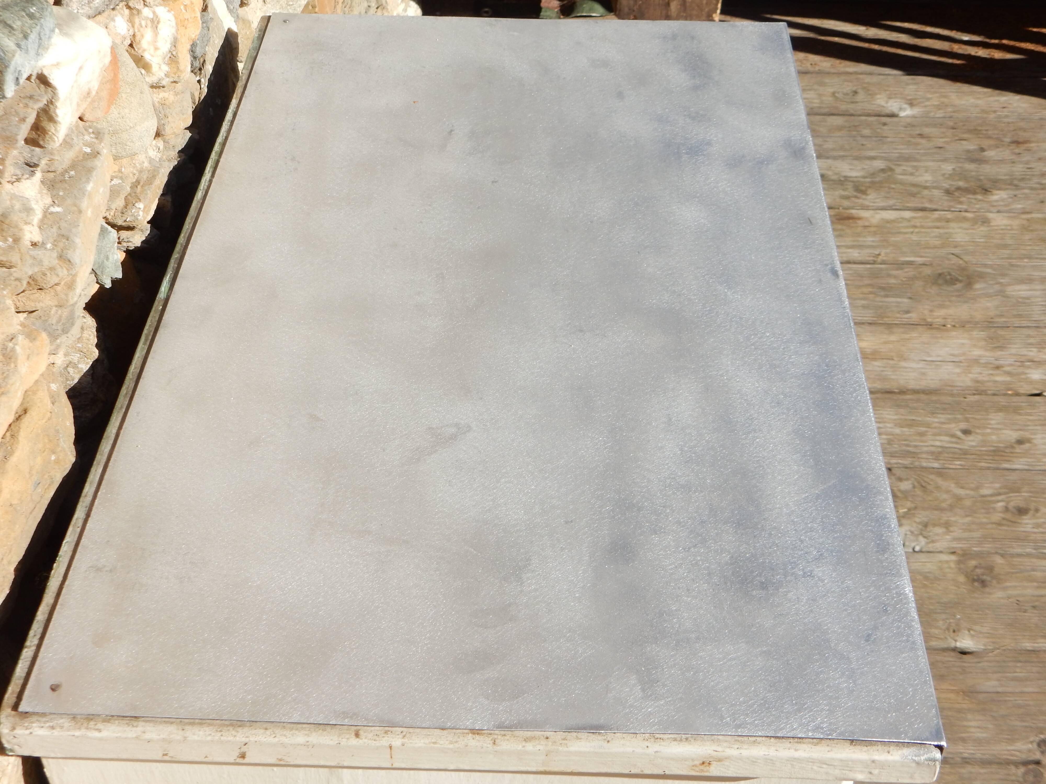 Antique small workshop/trade cabinet - Fir wood sideboard with zinc top