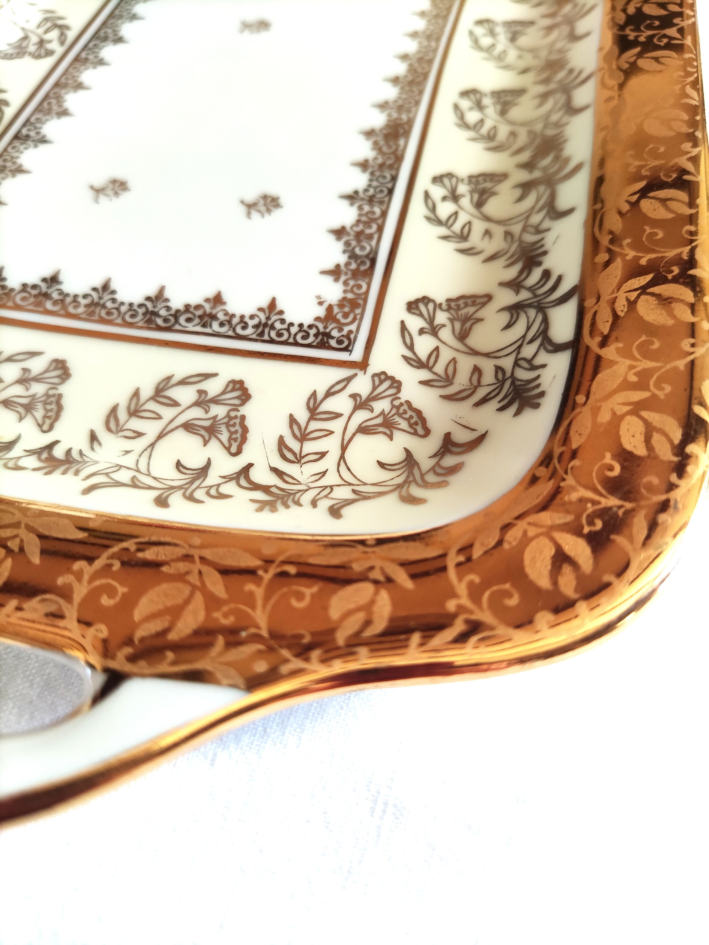 Rectangular porcelain cake dish B and C / Limoges