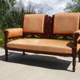 Banquette ancienne, tissu velours