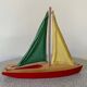 Navigable wooden basin sailboat. OGAS model made in Germany, 70s
