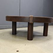 Round Vallauris ceramic coffee table by Barrois, 1960s