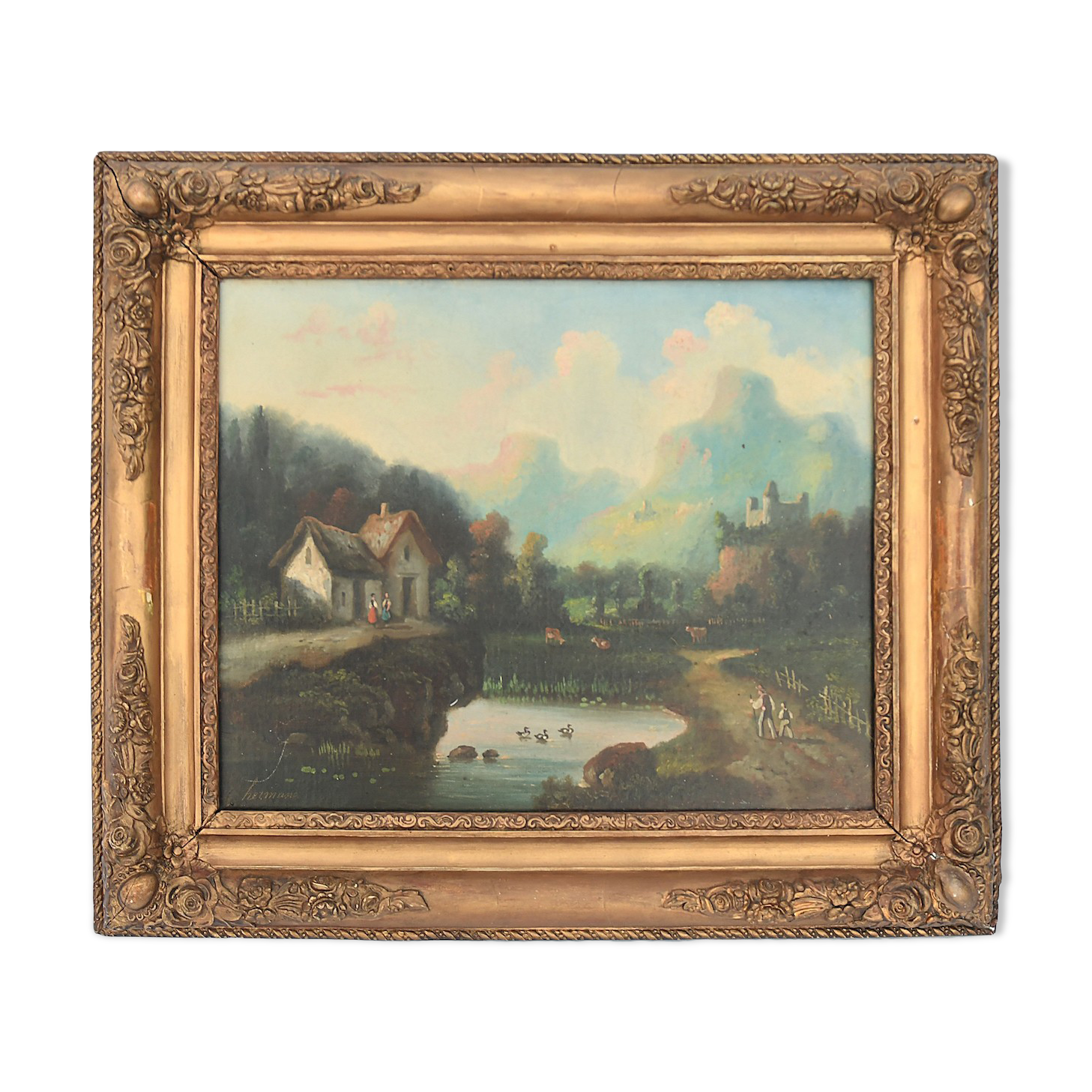 Huile sur toile Paysage