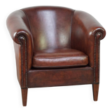sheepskin leather club armchair