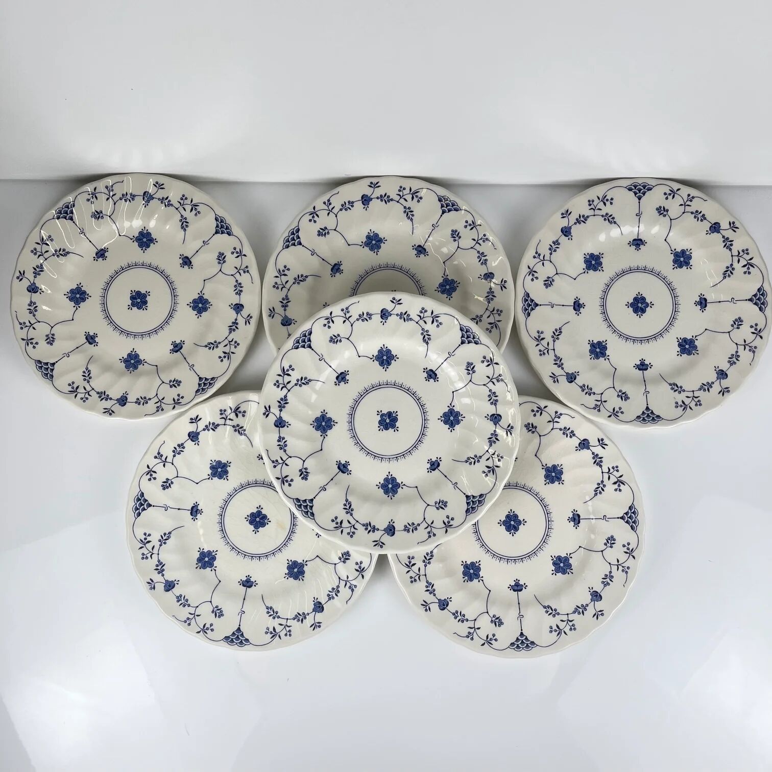 Set de 6 assiettes à dessert Myott Meakin, Angleterre, bleu