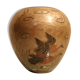 Vase en bronze laiton à décor émaillé indo-persan aux oiseaux
