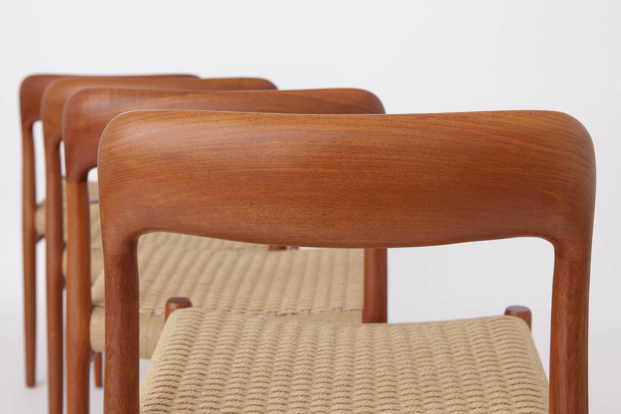 Set of 4 teak chairs by Niels Otto Moller model 75 for JL Moller