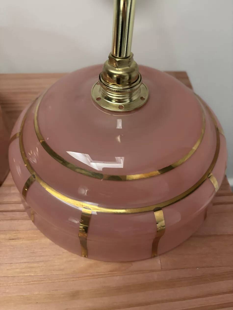 Pair of pink wall sconces