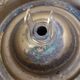 Copper ceiling light with frosted glass globe