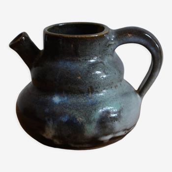 Glazed stoneware pitcher