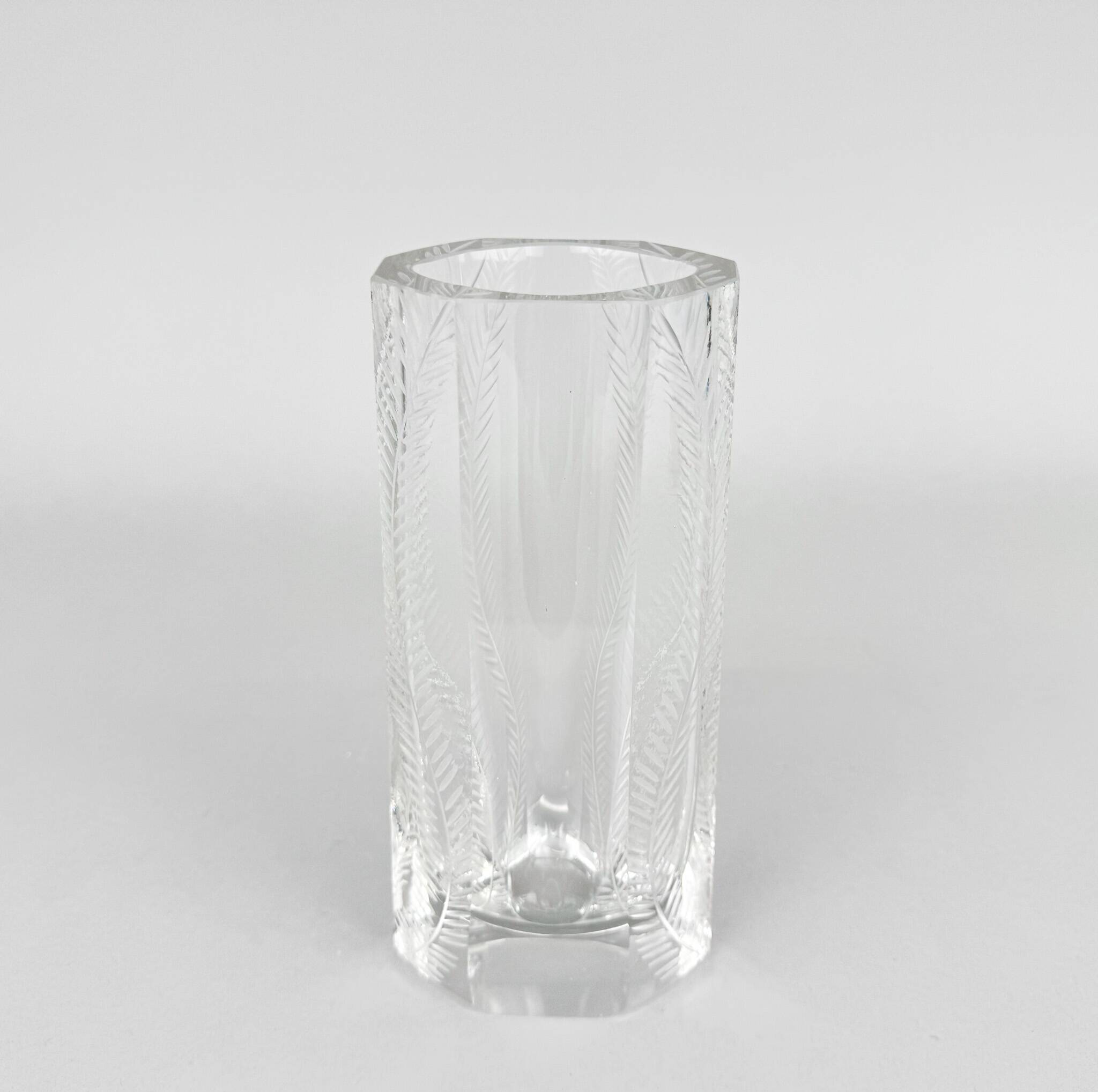 Art Deco Facet Cut Glass Vase