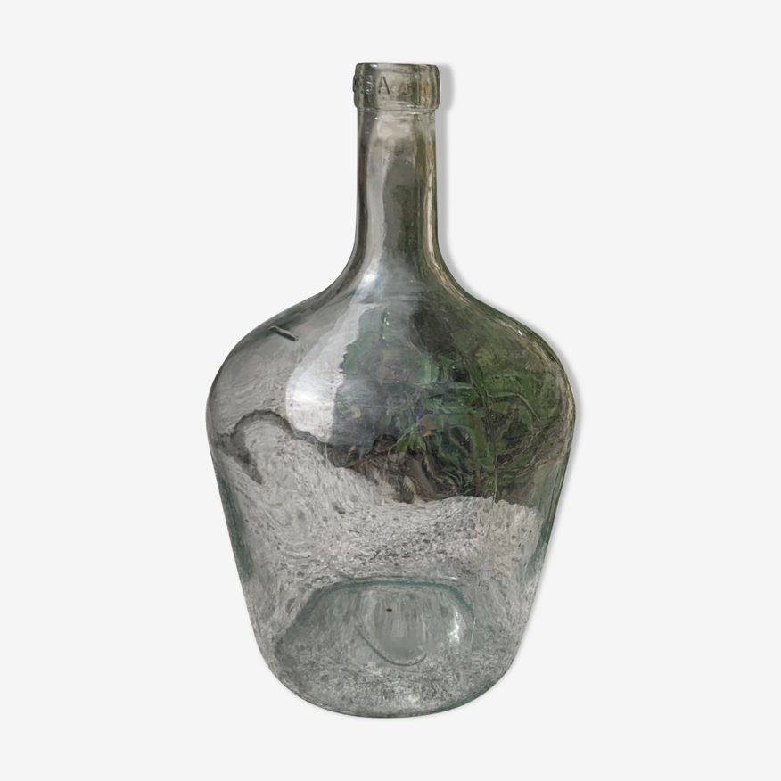 Vase bonbonne JEANNE en verre transparent et argent