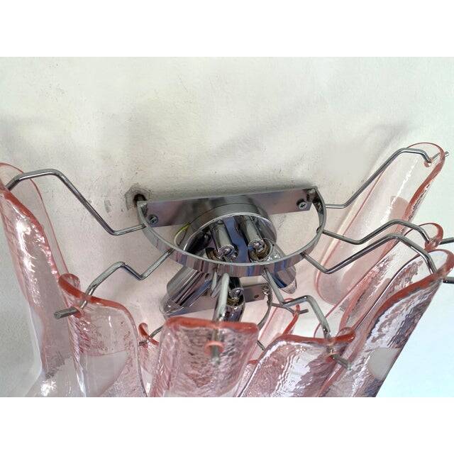 Contemporary Pink Murano Glass "Selle" Wall Sconces in Mazzega Style - A Pair
