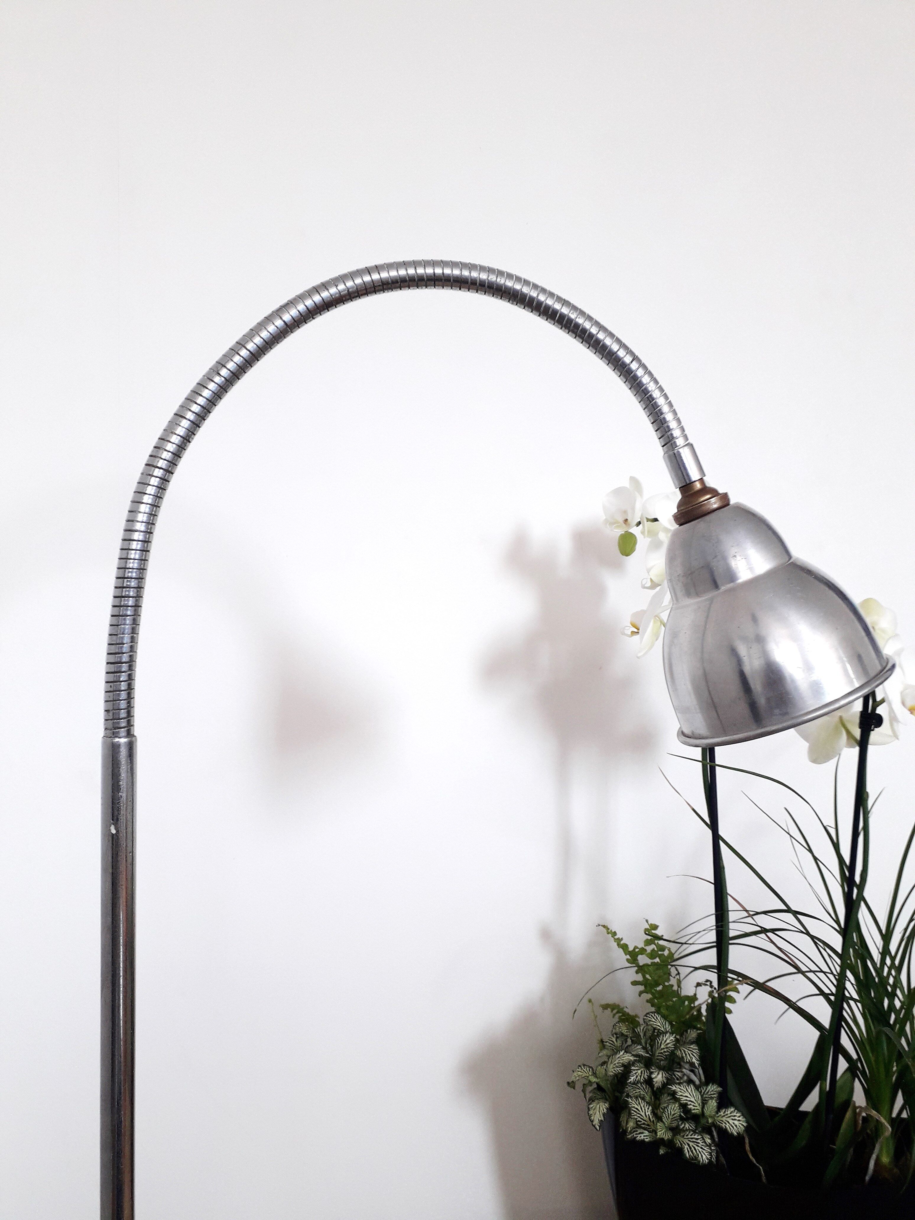 Workshop / industrial lamp - Orientable - Brushed metal - 50s